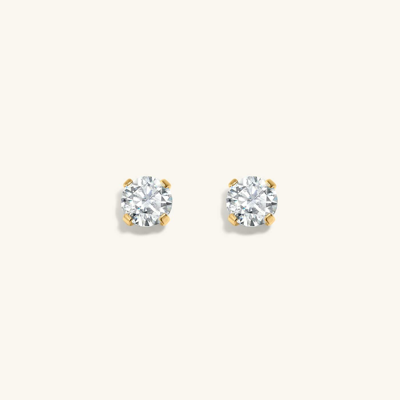 Moissanite Nap Earrings (Gold, 3mm)