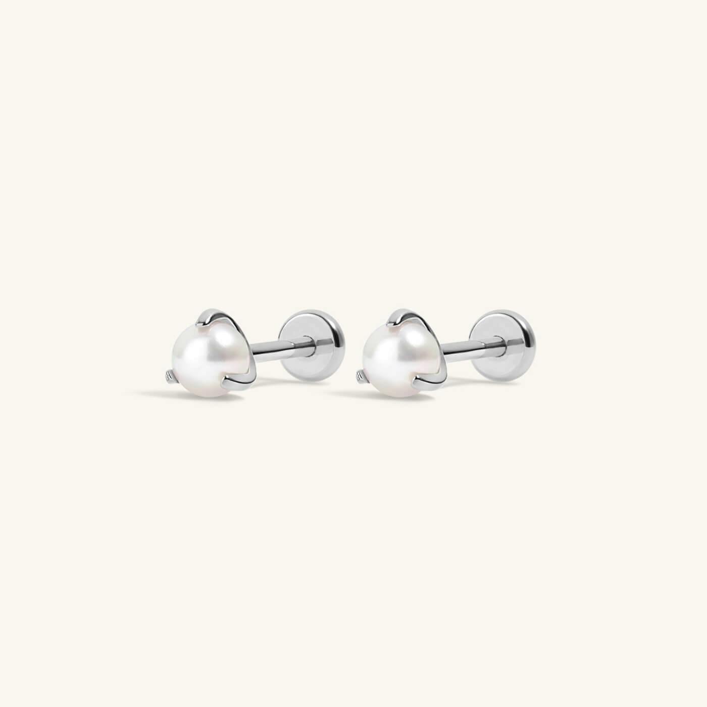 Pearl Nap Earrings (Silver)