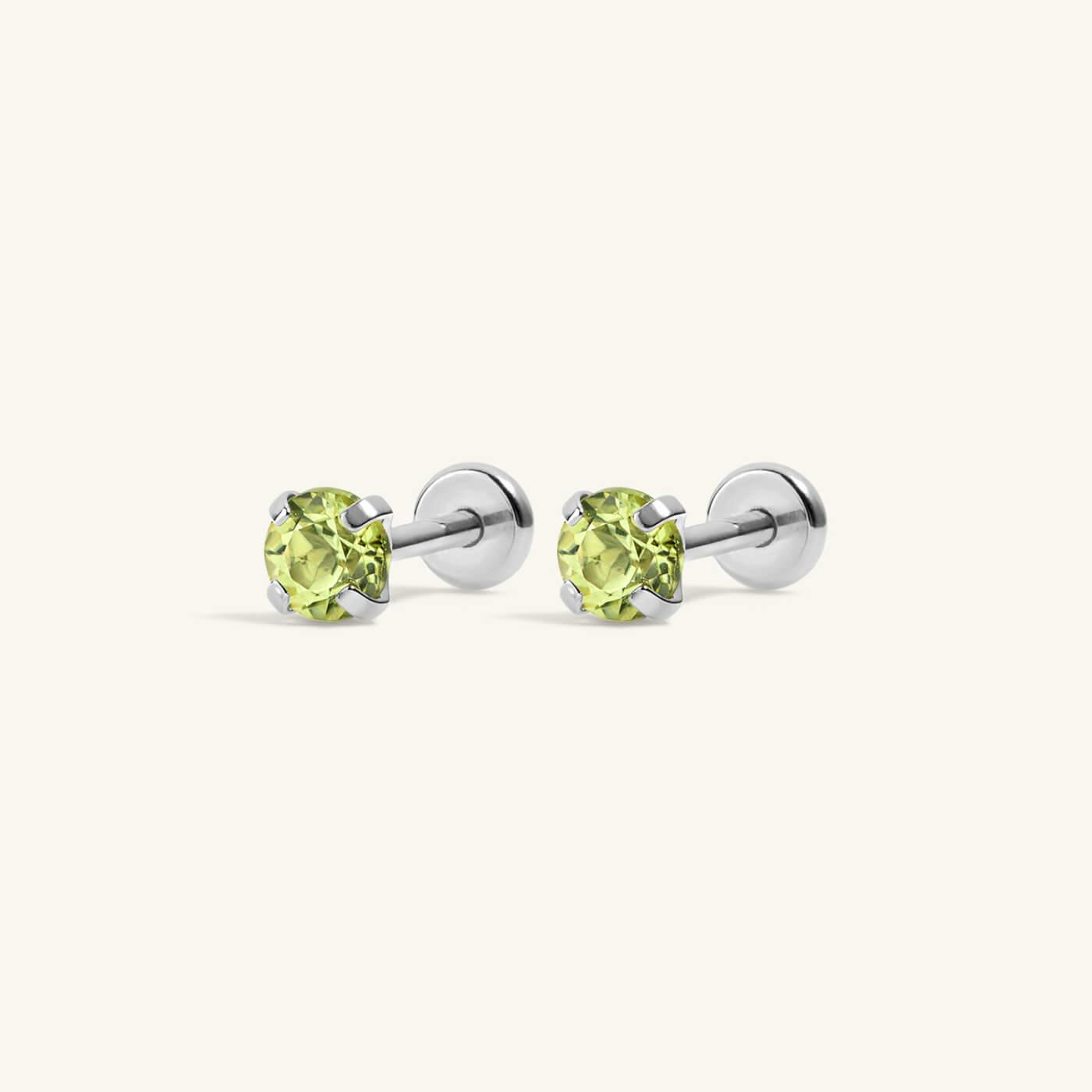 Peridot Nap Earrings (Silver)