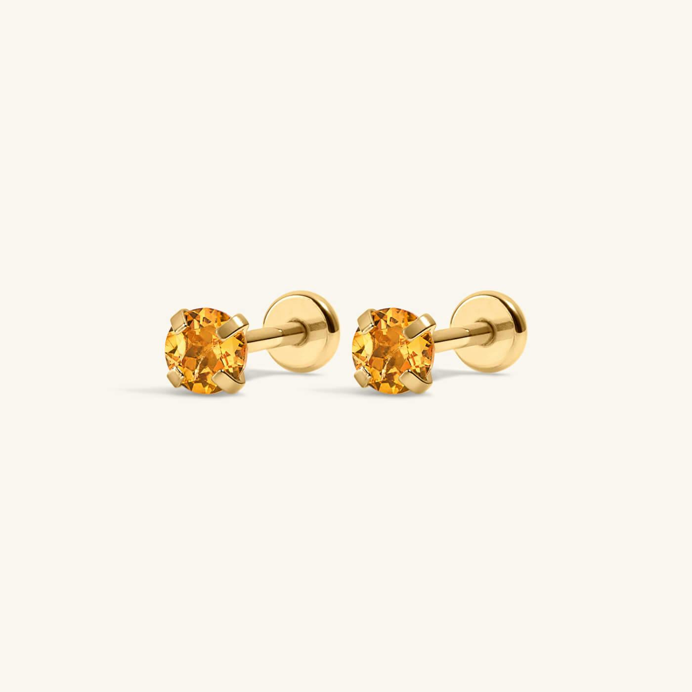 Citrine Nap Earrings (Gold)