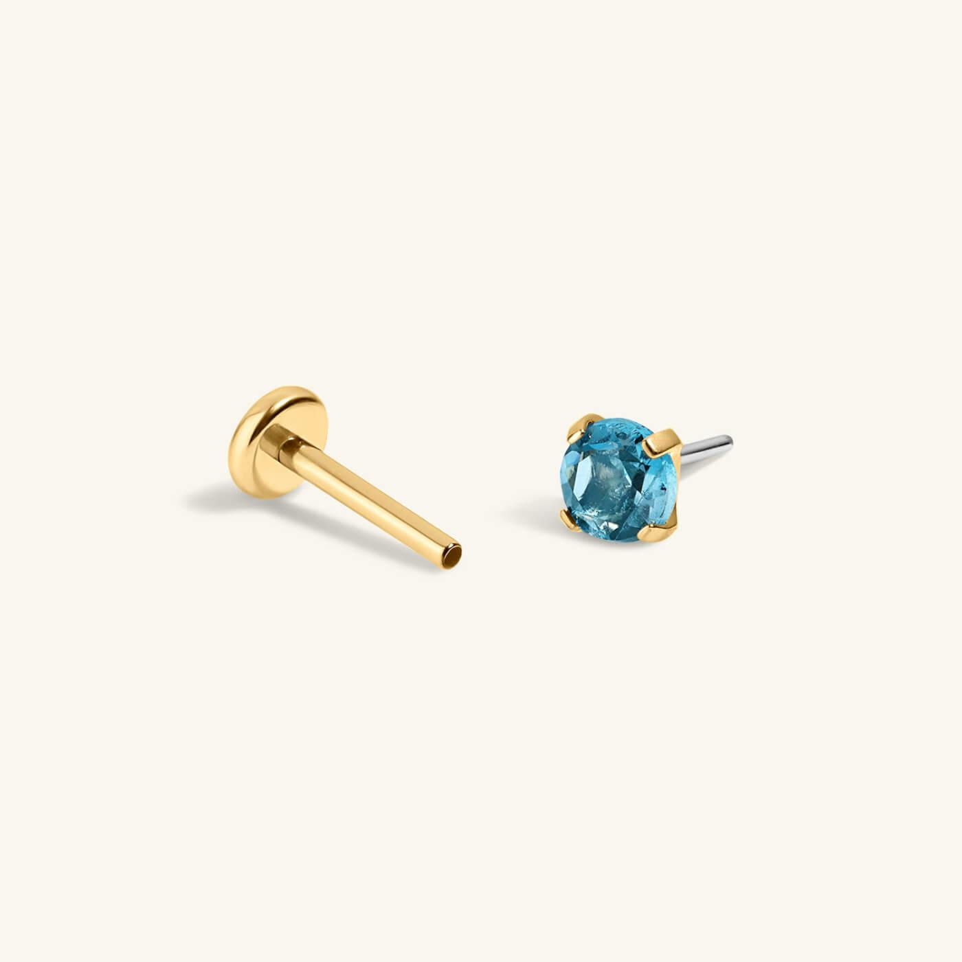 Blue Topaz Nap Earrings (Gold)