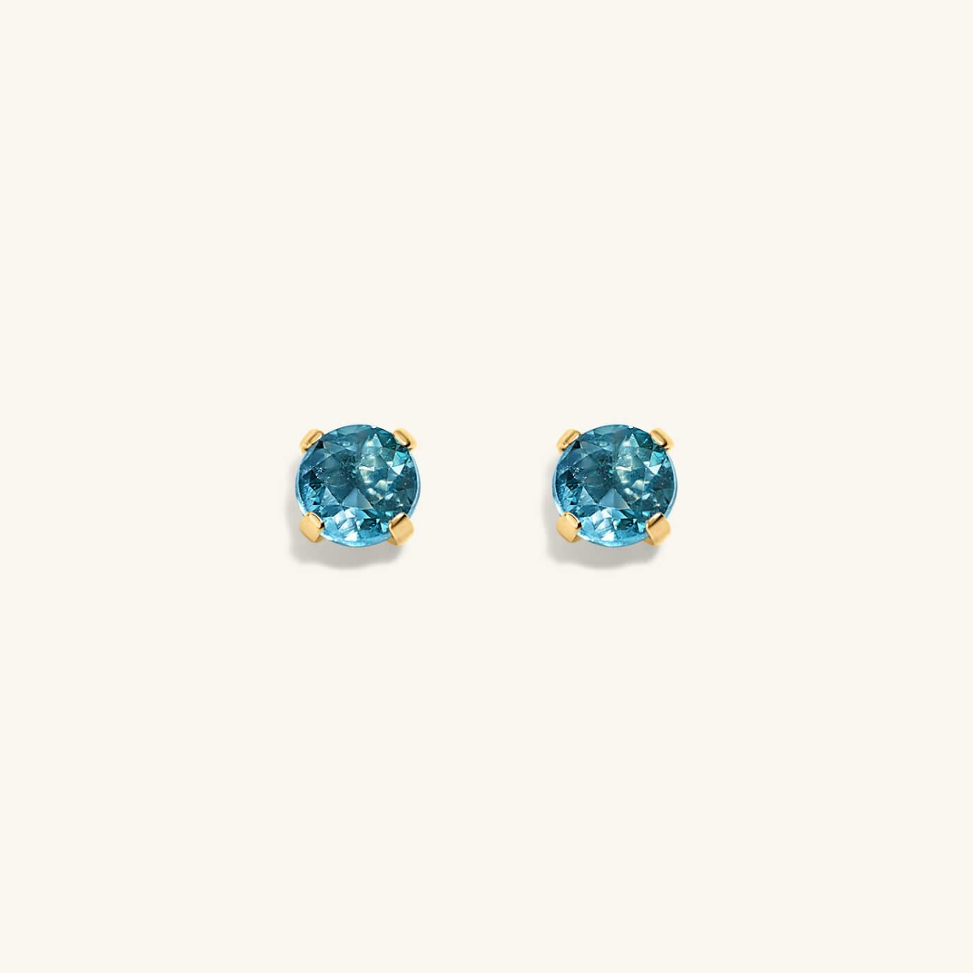 Blue Topaz Nap Earrings (Gold)