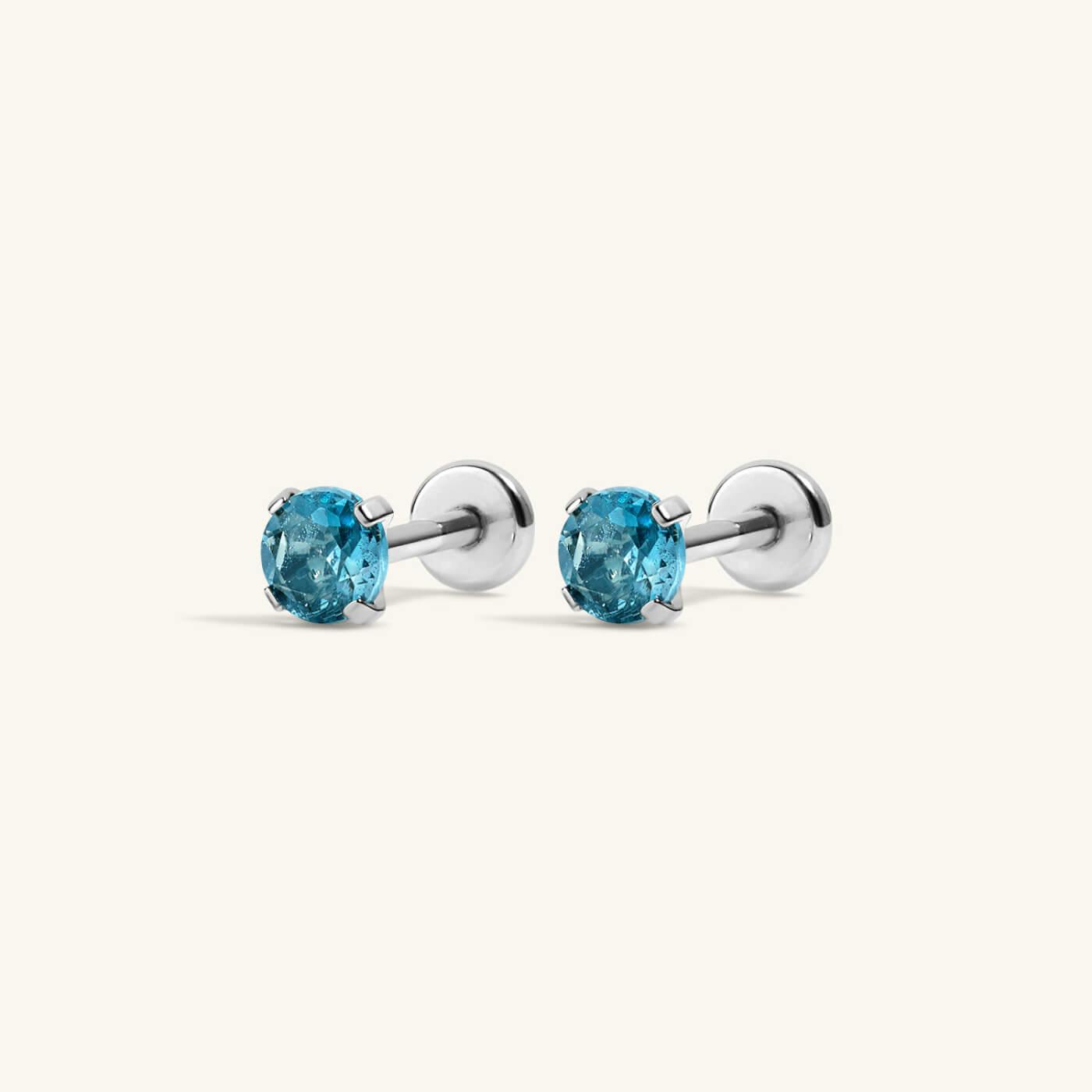 Blue Topaz Nap Earrings (Silver)