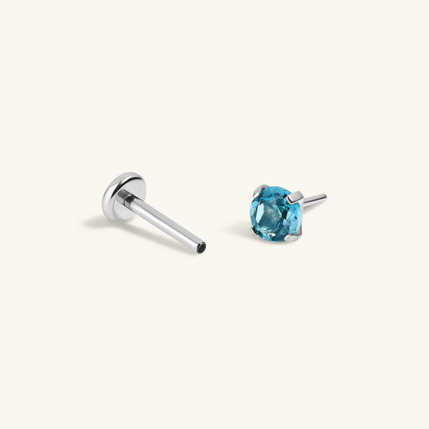 Blue Topaz Nap Earrings (Silver)