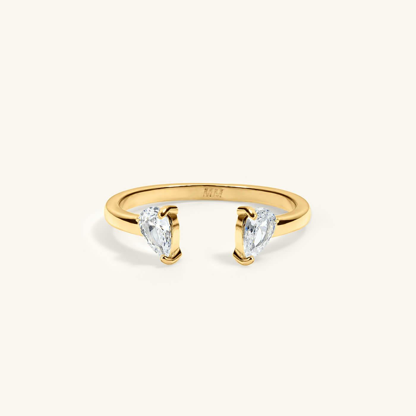 Floating Dewdrop Stacking Ring II (Gold)