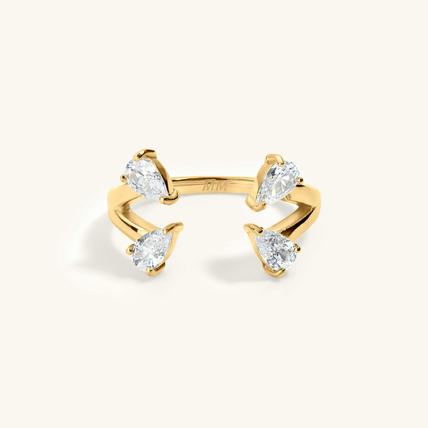 Floating Dewdrop Stacking Ring IV (Gold)