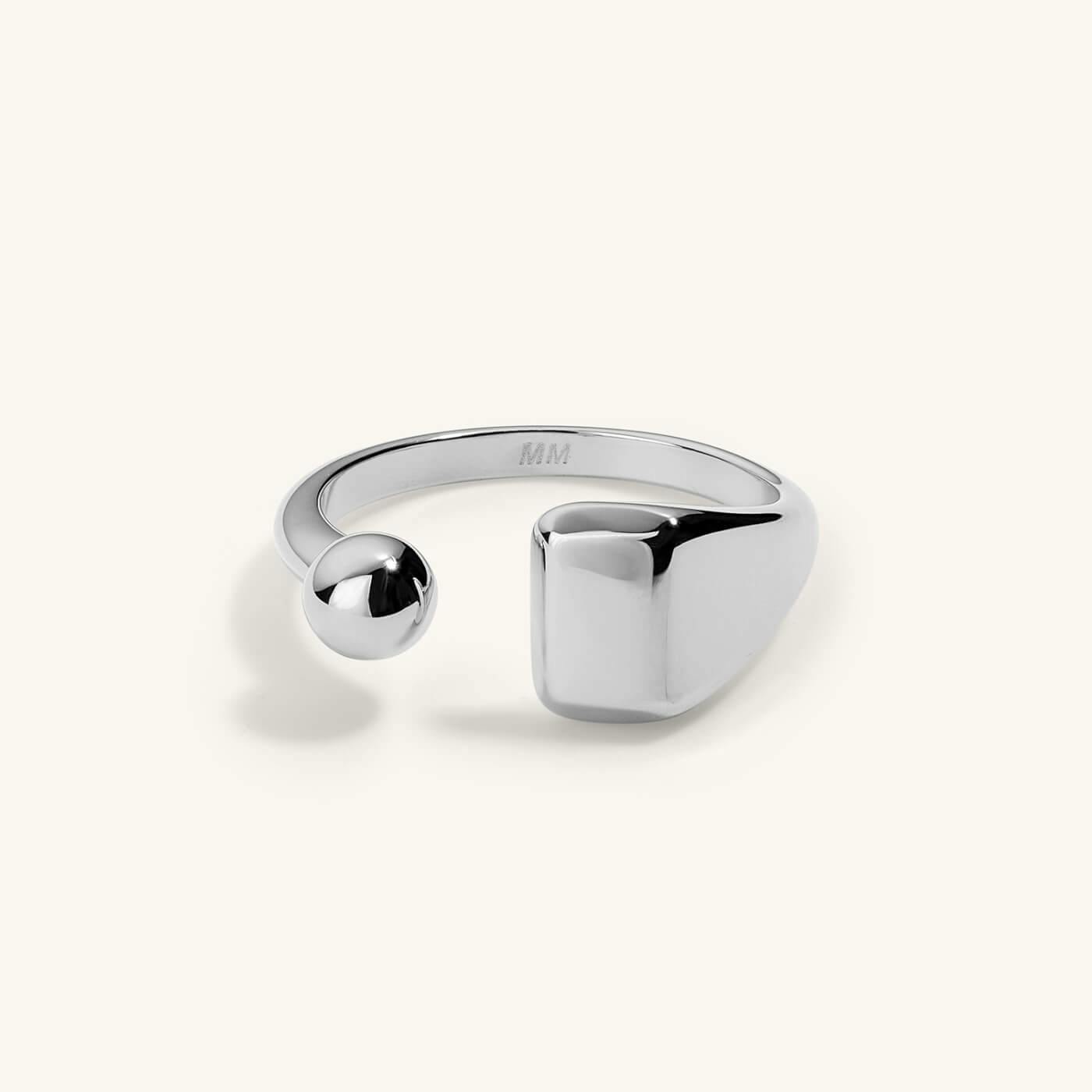 Floating Sphere Signet Ring (Silver)