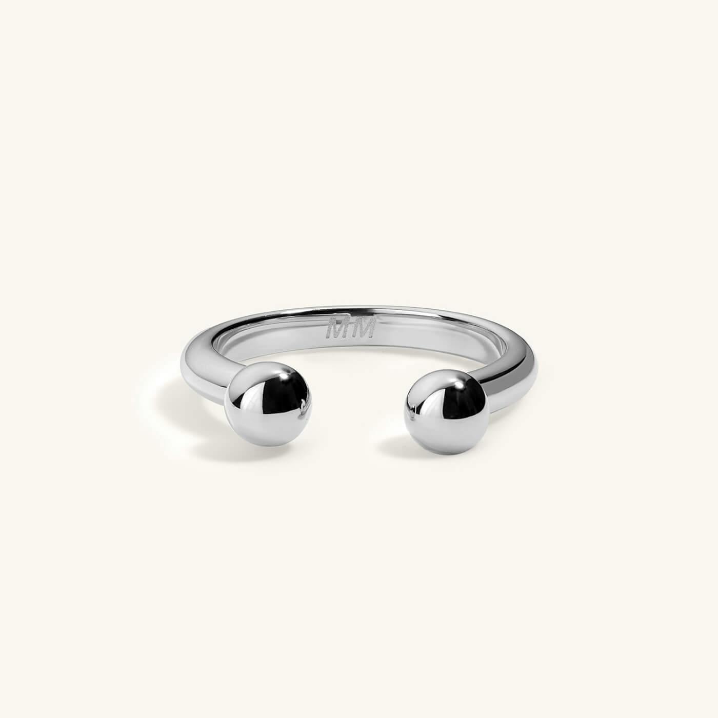 Floating Sphere Stacking Ring II (Silver)