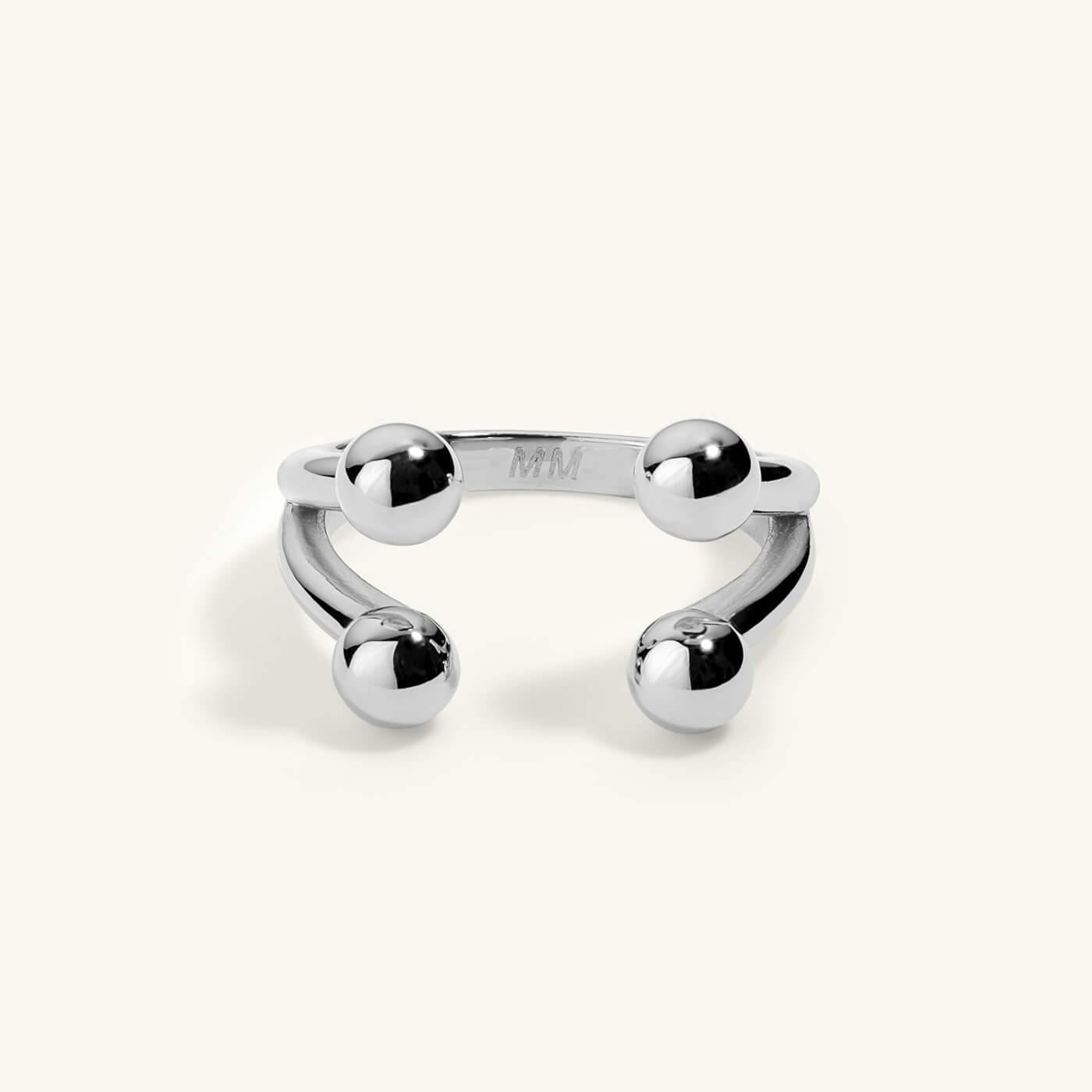 Floating Sphere Stacking Ring IV (Silver)