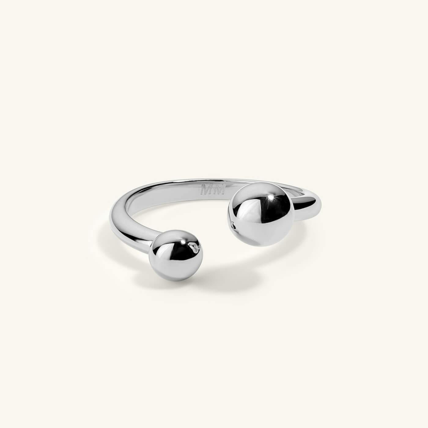 Orbital Stacking Ring in Silver