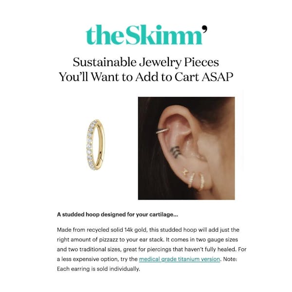 Our Eternity Cartilage Hoop as seen on The Skimm