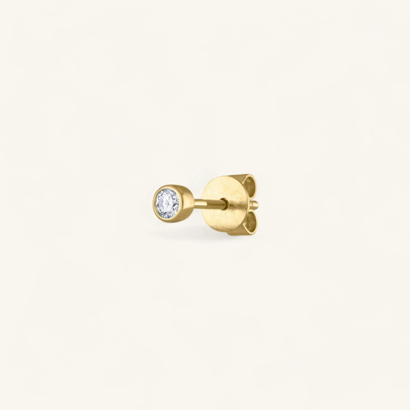 Tiny Diamond Studs in 14K Gold