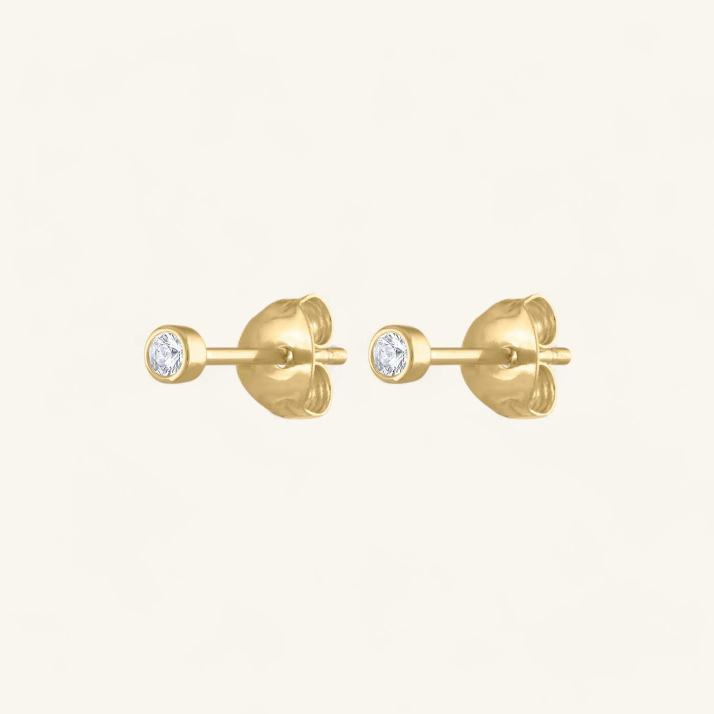 Tiny Sapphire Studs in 14k Gold