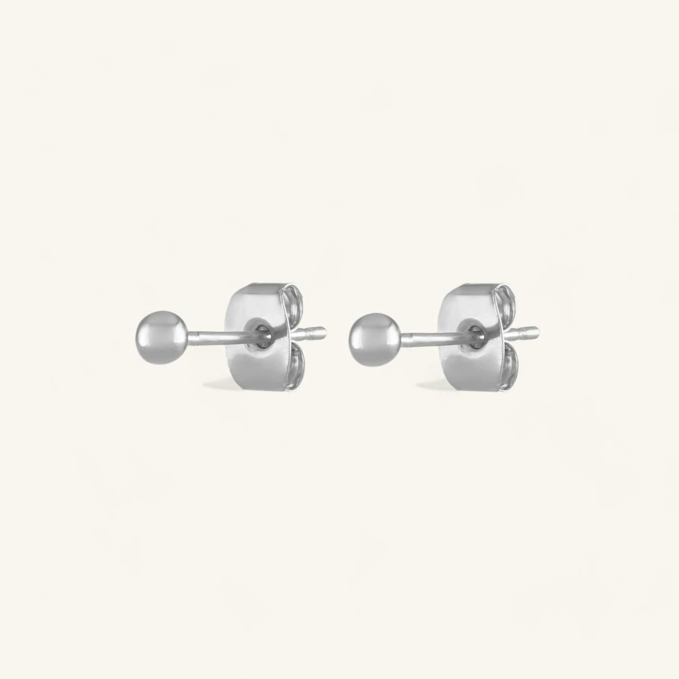 Little Sphere Studs in Sterling Silver