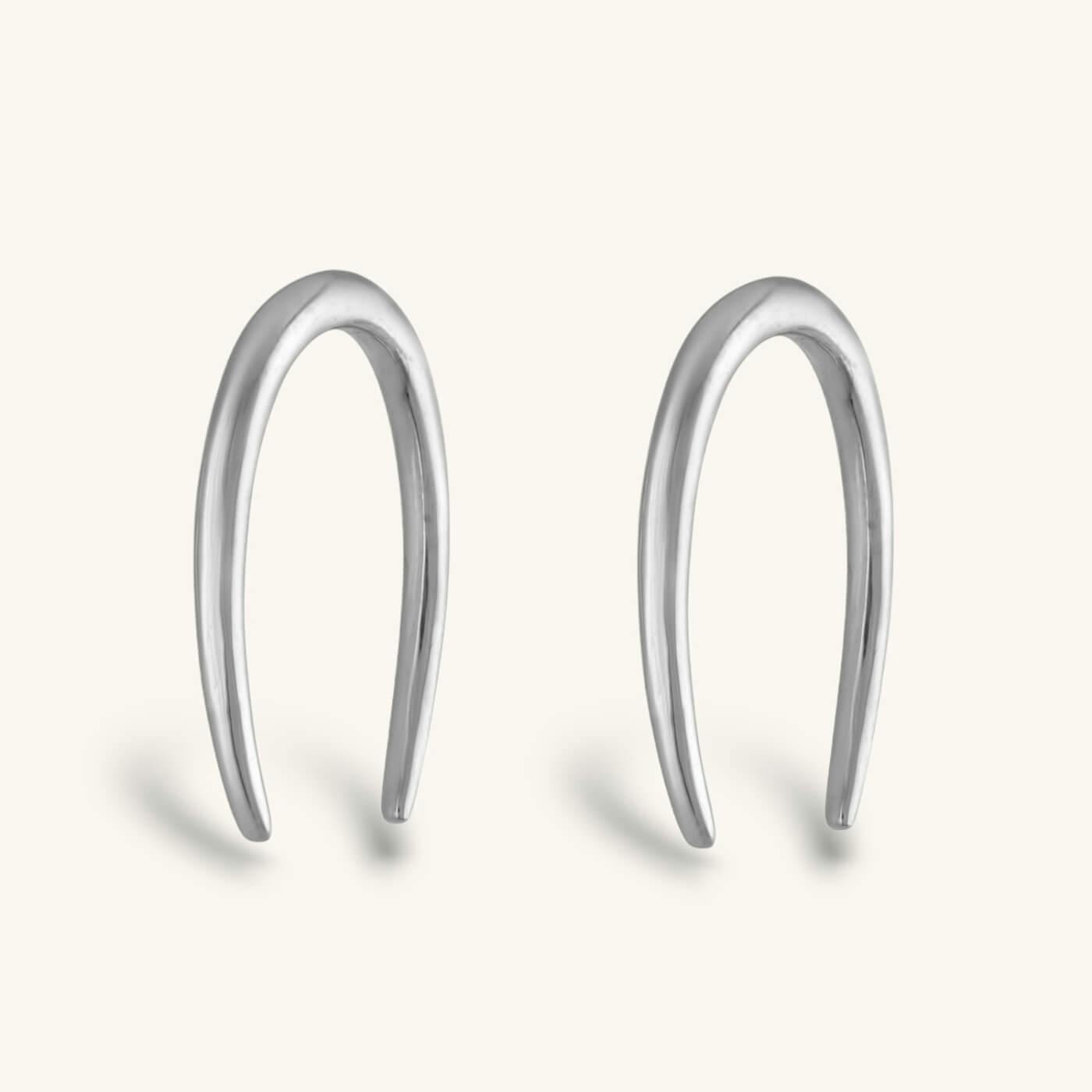 Large Whisper Open Hoop Earrings in Sterling Silver