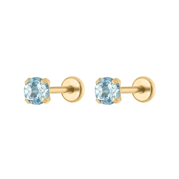Aquamarine Nap Earrings in Gold