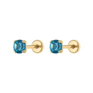 Blue Topaz Nap Earrings in Gold