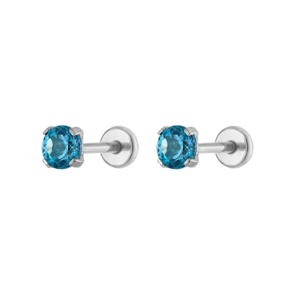 Blue Topaz Nap Earrings in Silver