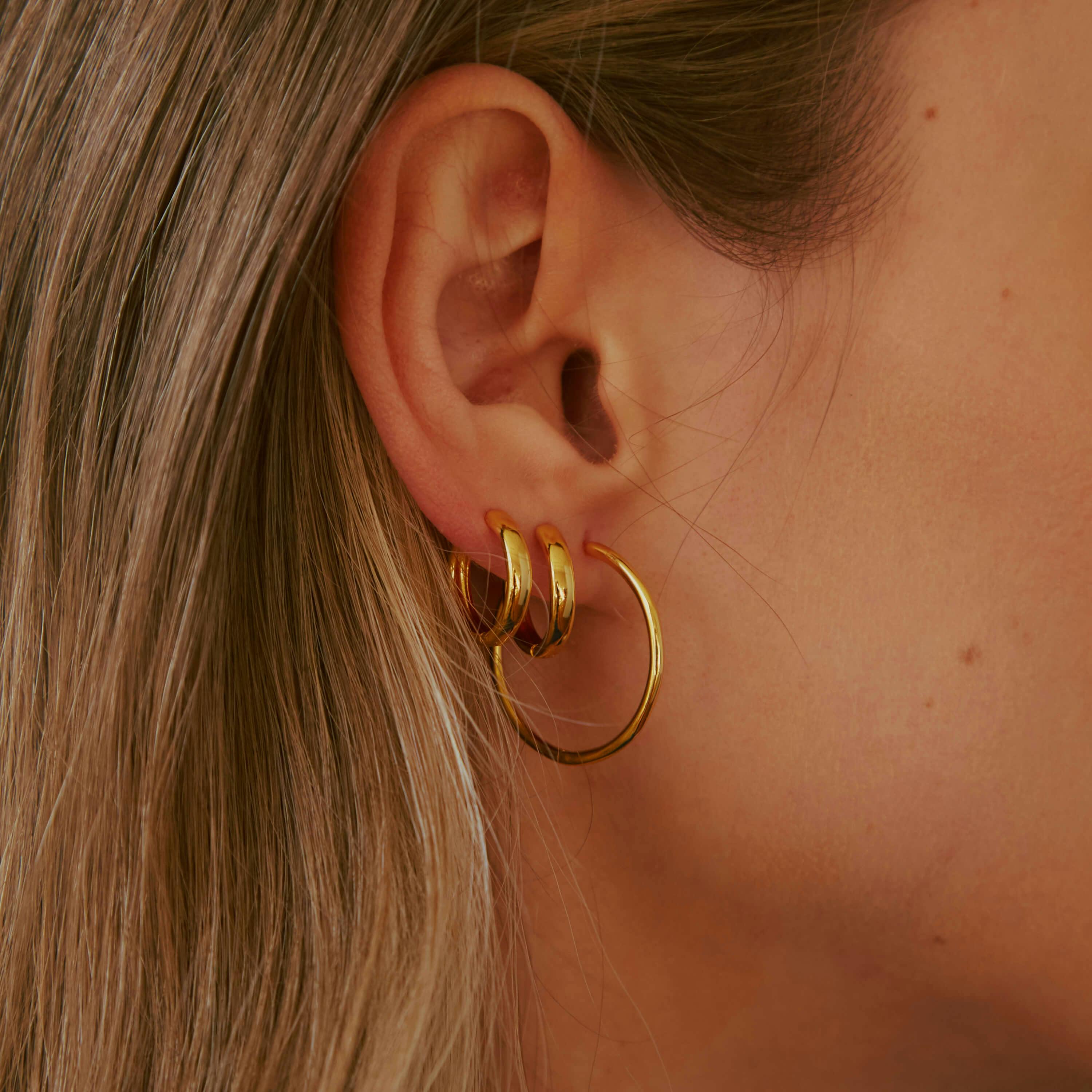 Bold Hoops (Gold) on model