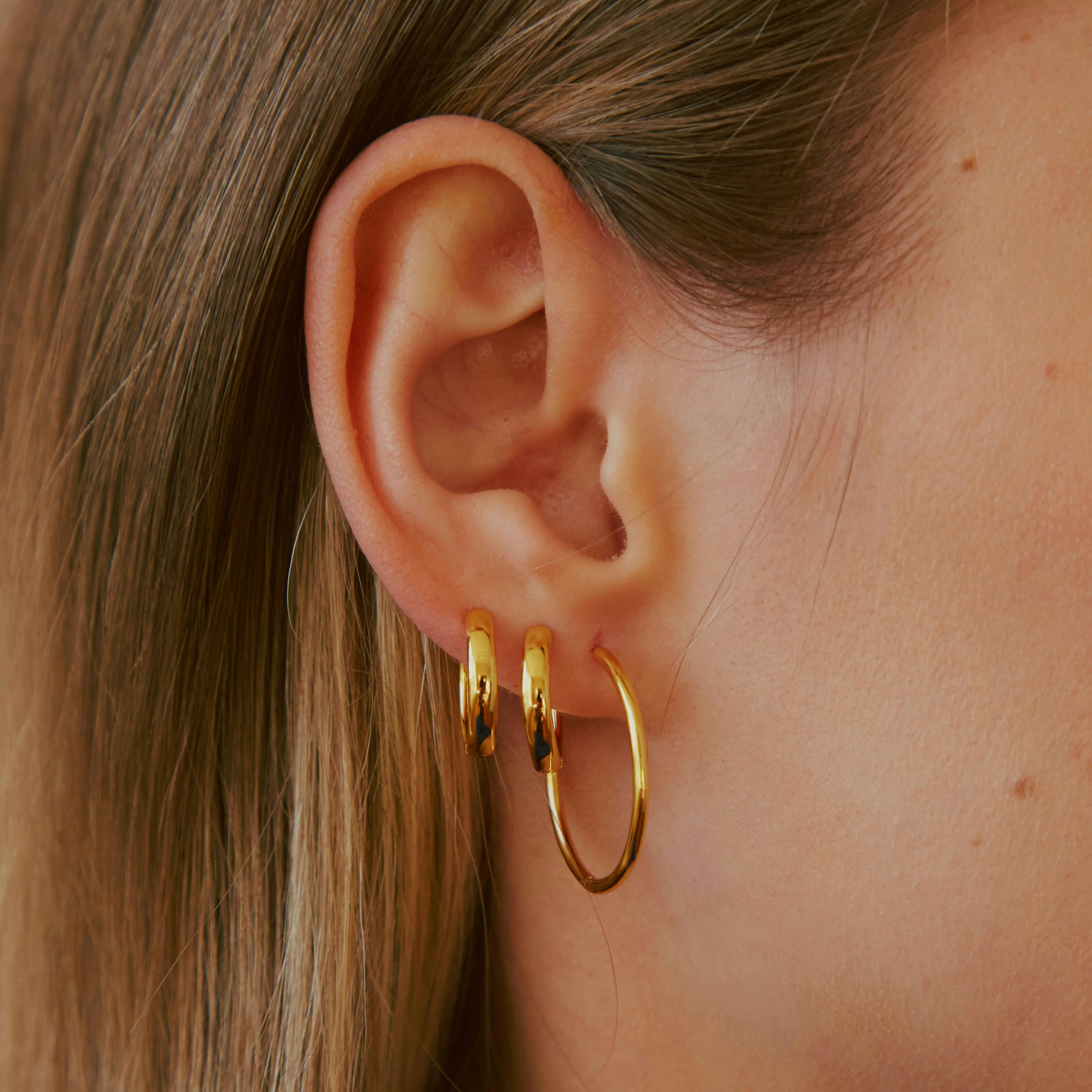 Bold Hoops (Gold) on model