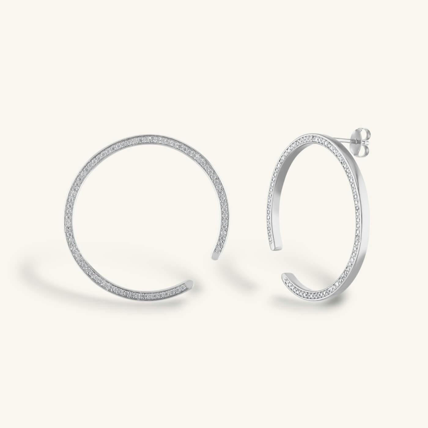 Celestial Illusion Hoops in Sterling Silver