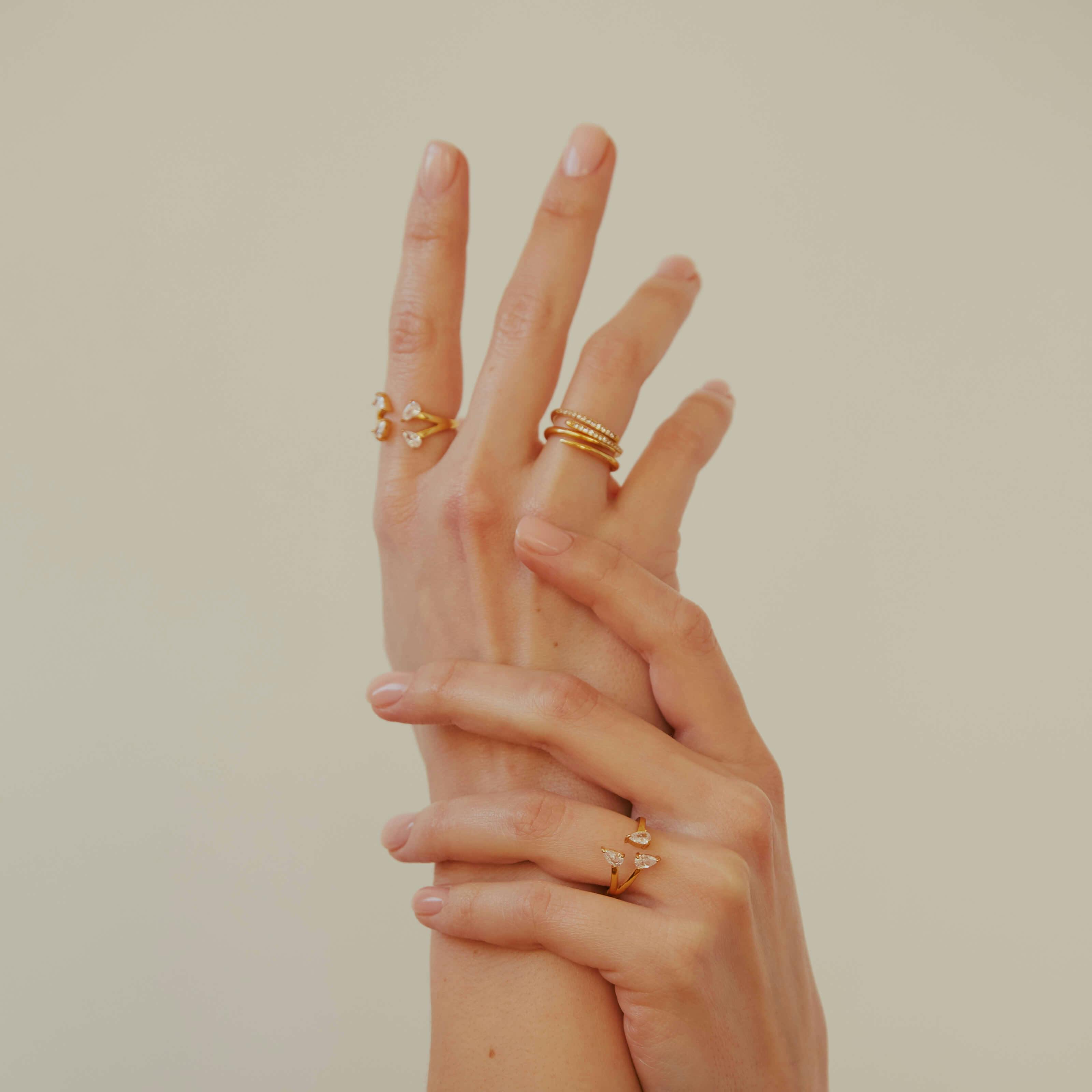 Celestial Infinite Stacking Ring (Gold) on model