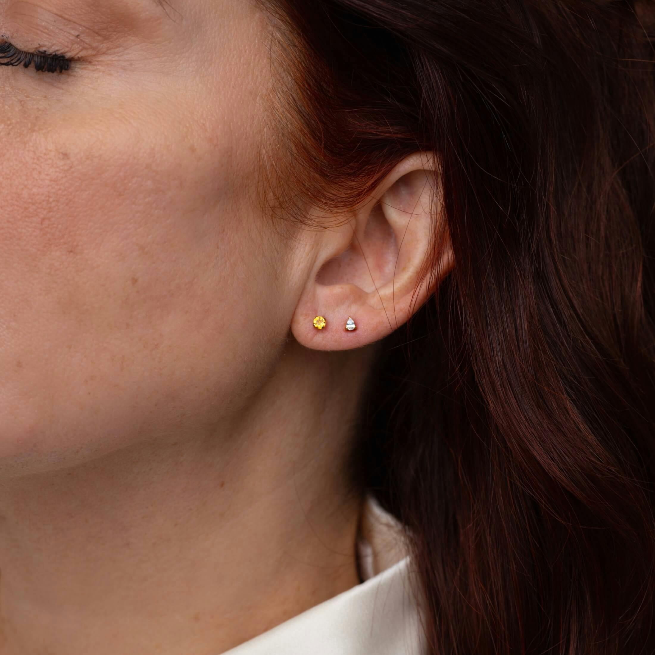 Citrine Nap Earrings (Gold) on model