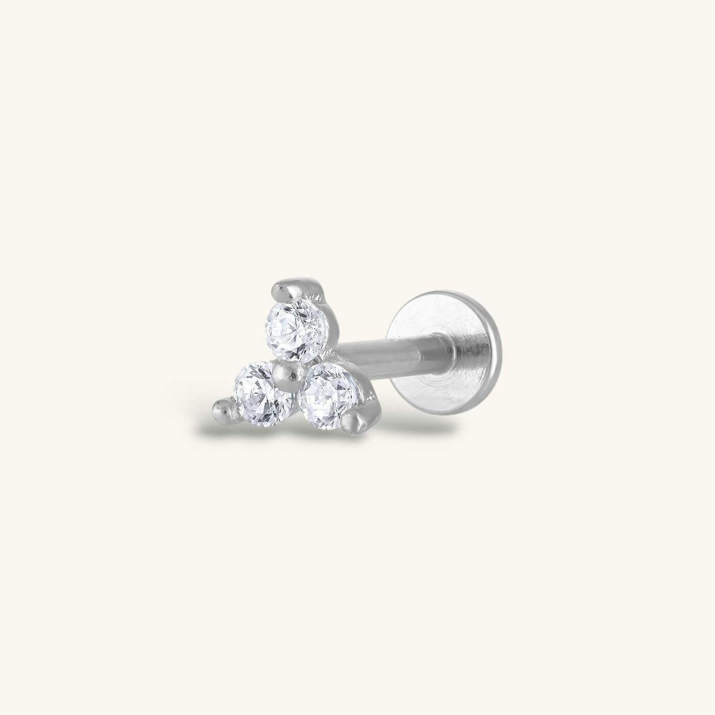 Crystal Trinity Threaded Flat Back (Titanium - Silver)