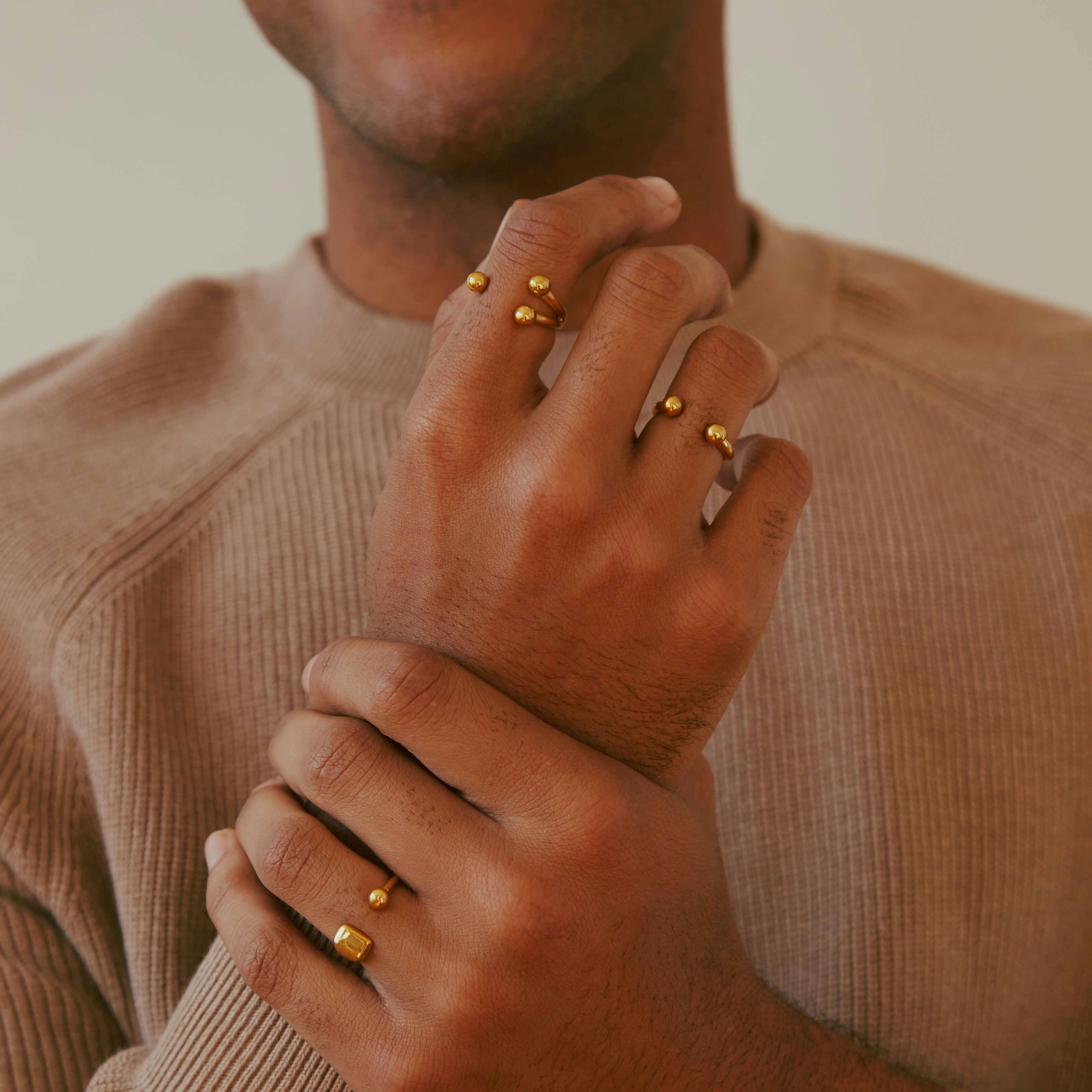 Floating Sphere Ring III (Gold) on Model