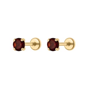 Garnet Nap Earrings in Gold