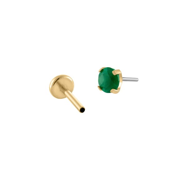 Green Chalcedony Nap Earrings in Gold