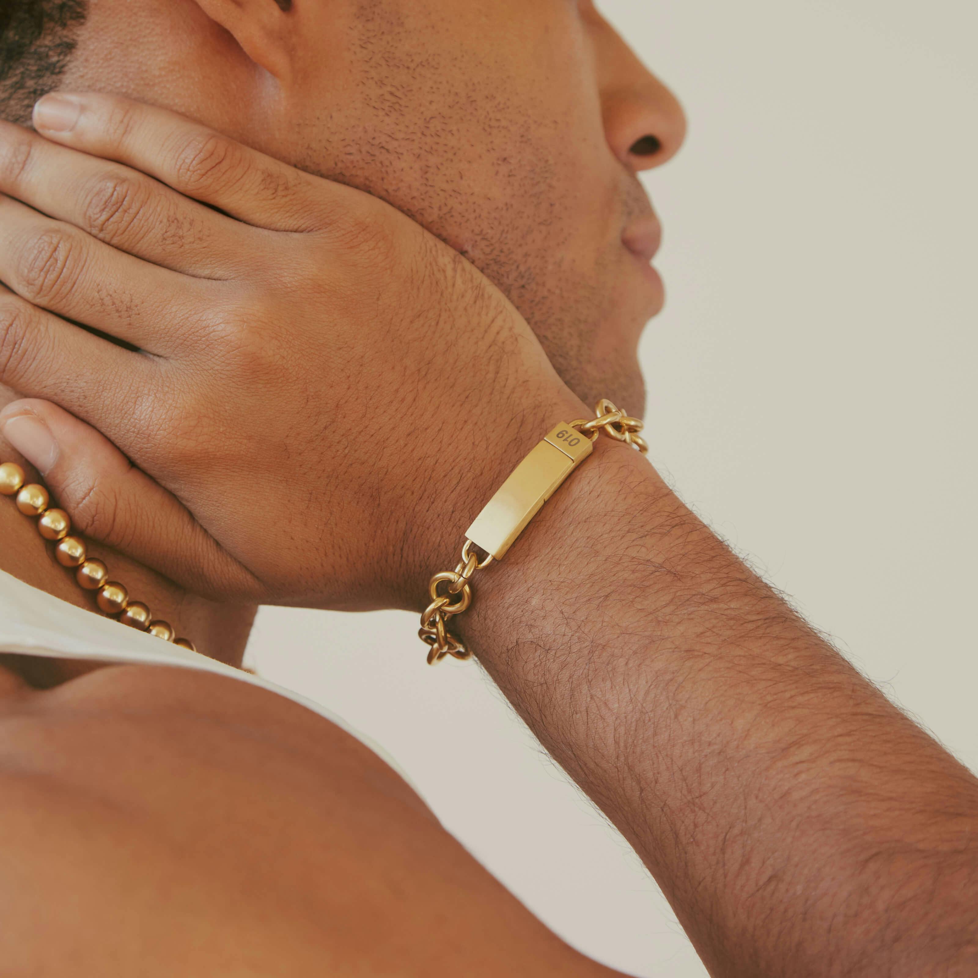 ID Bracelet (Gold) on model