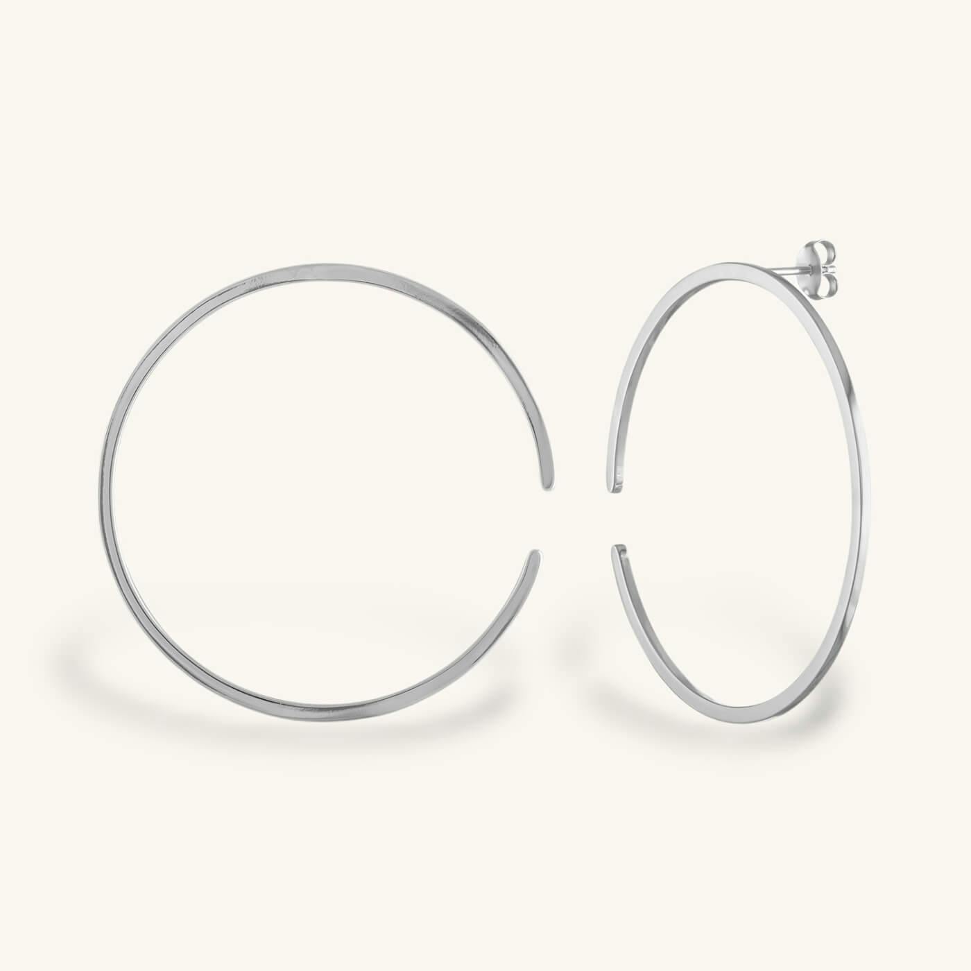 Large Illusion Hoops in Sterling Silver