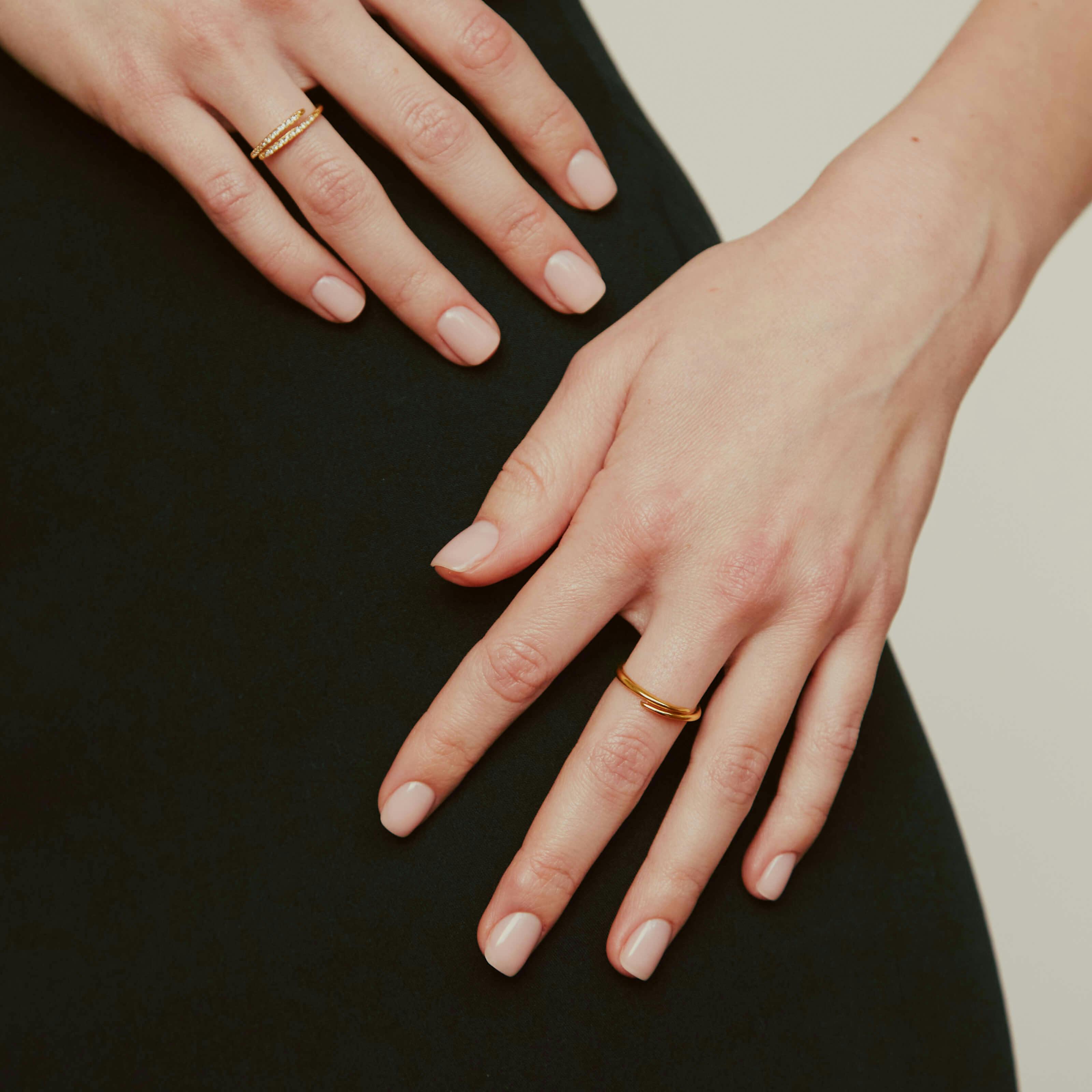 Bold Infinite Stacking Ring (Gold) on model