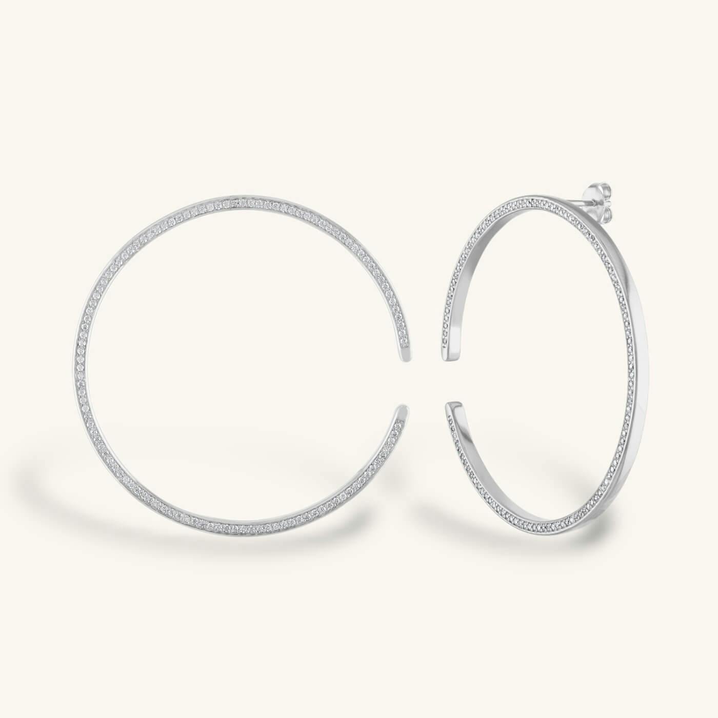 Large Celestial Illusion Hoops in Sterling Silver