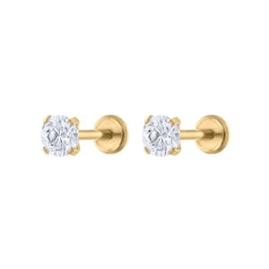 Moissanite Nap Earrings in Gold