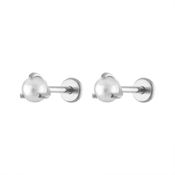 Pearl Nap Earrings in Silver