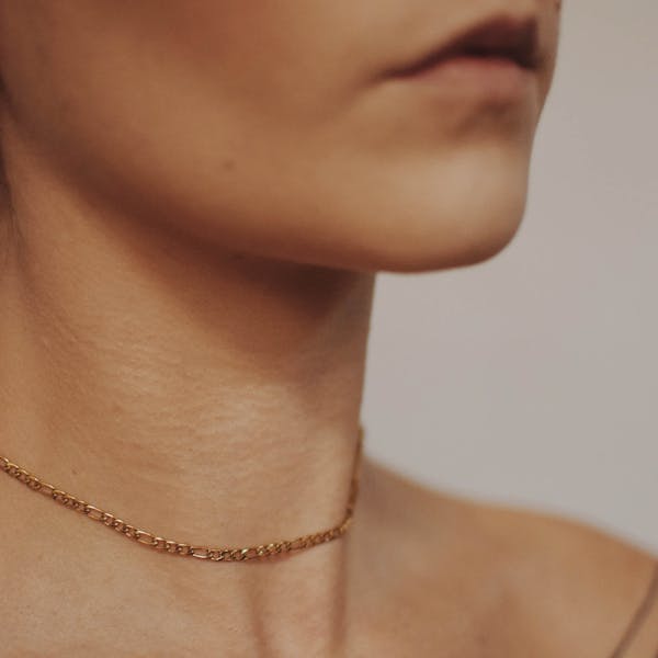 Poet Choker Necklace in Gold on model
