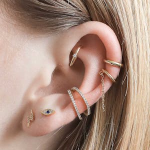 Tiny Crystal Push Pin Flat Back Earring
