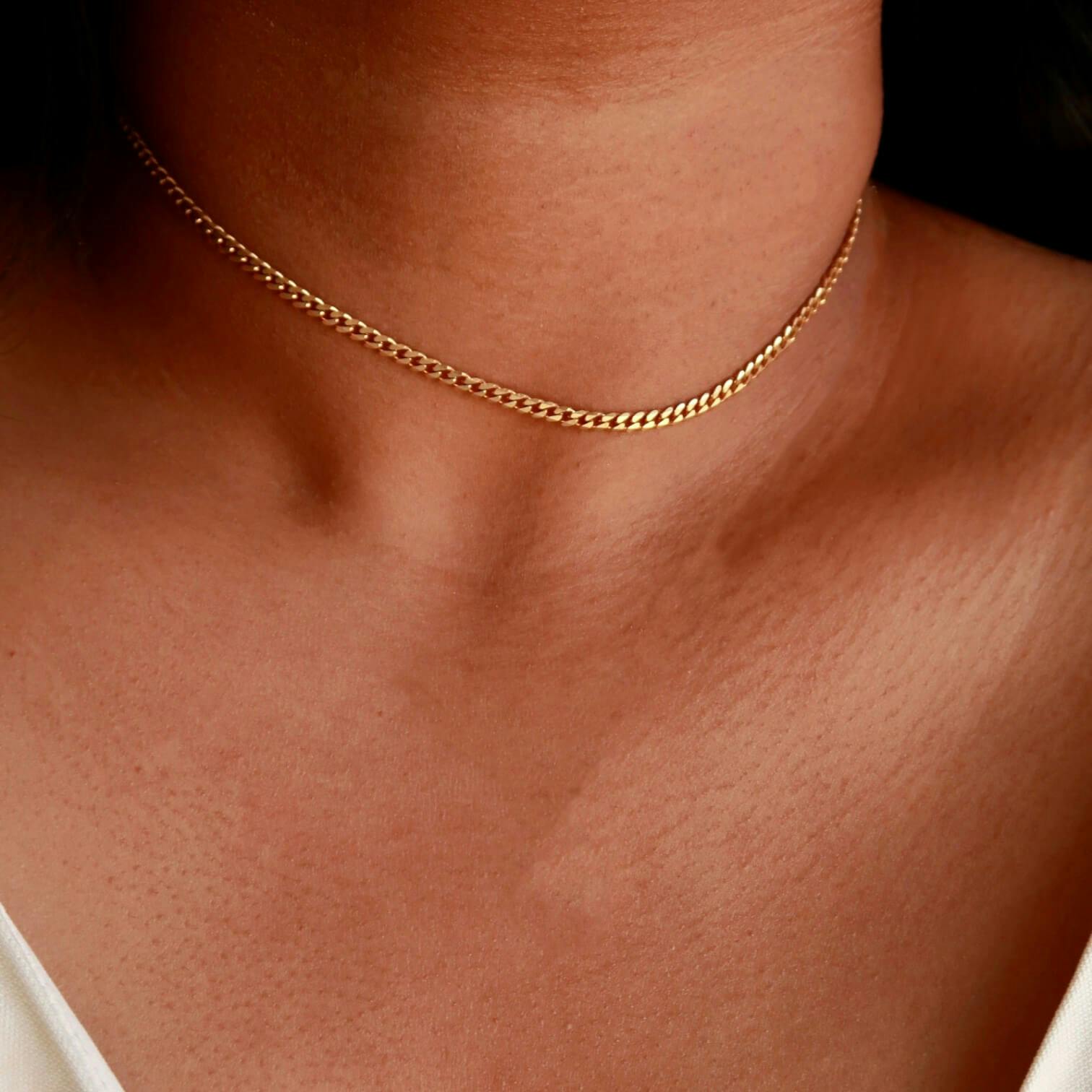 Rebel Choker Necklace (Gold) on model