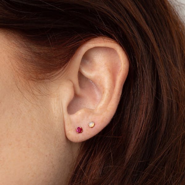 Ruby Nap Earrings in Gold on model