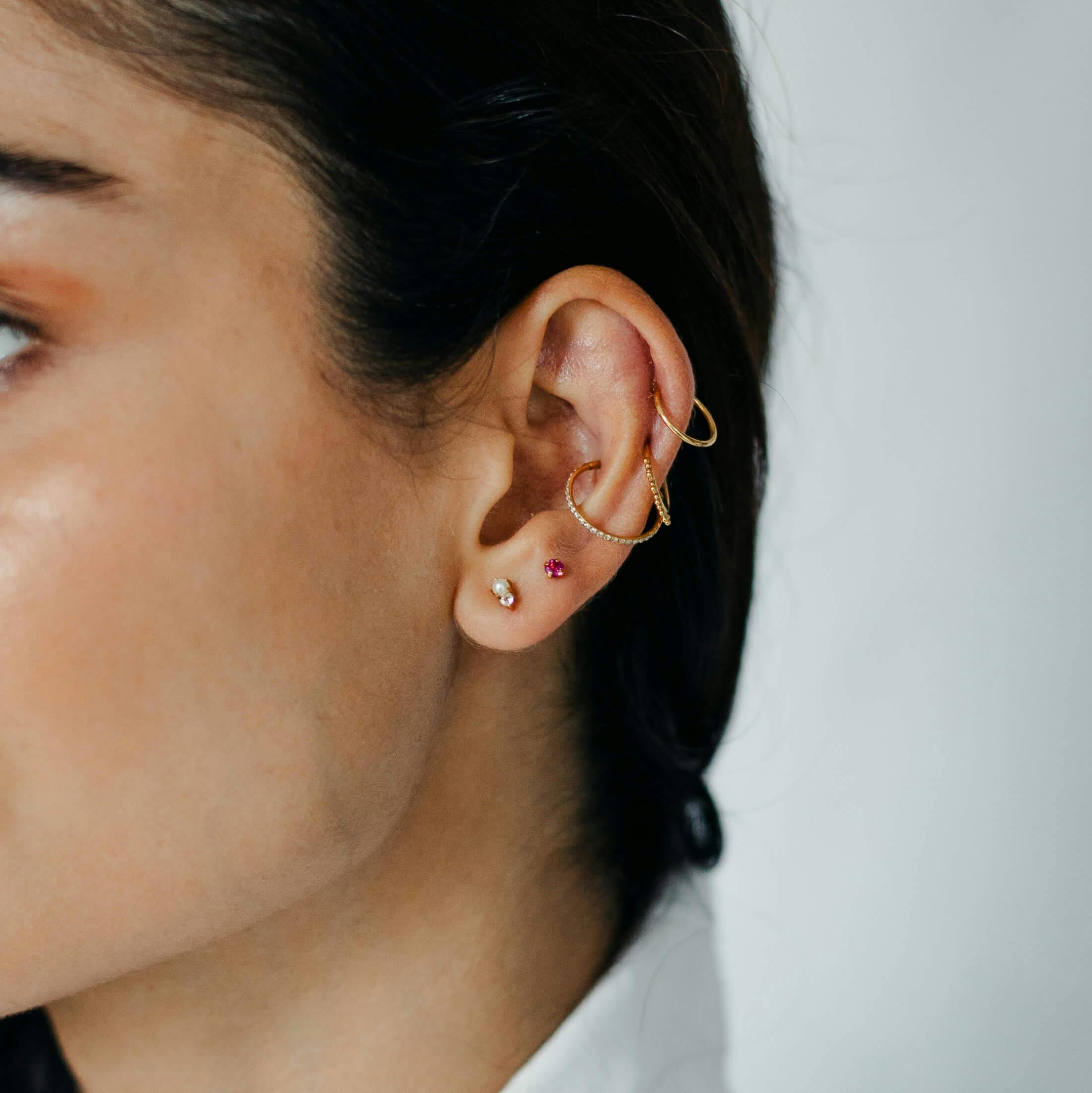 Ruby Nap Earrings (Gold) on model