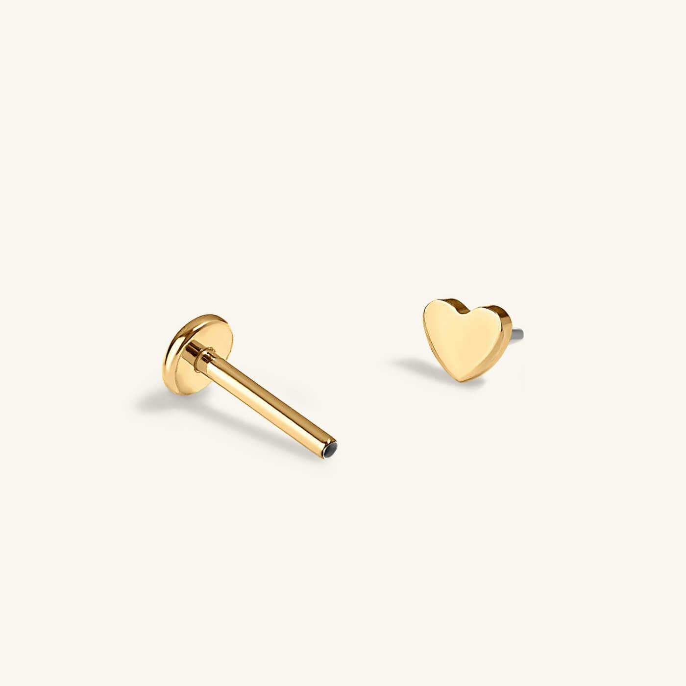 Classic Heart Nap Earrings in Titanium (Gold)