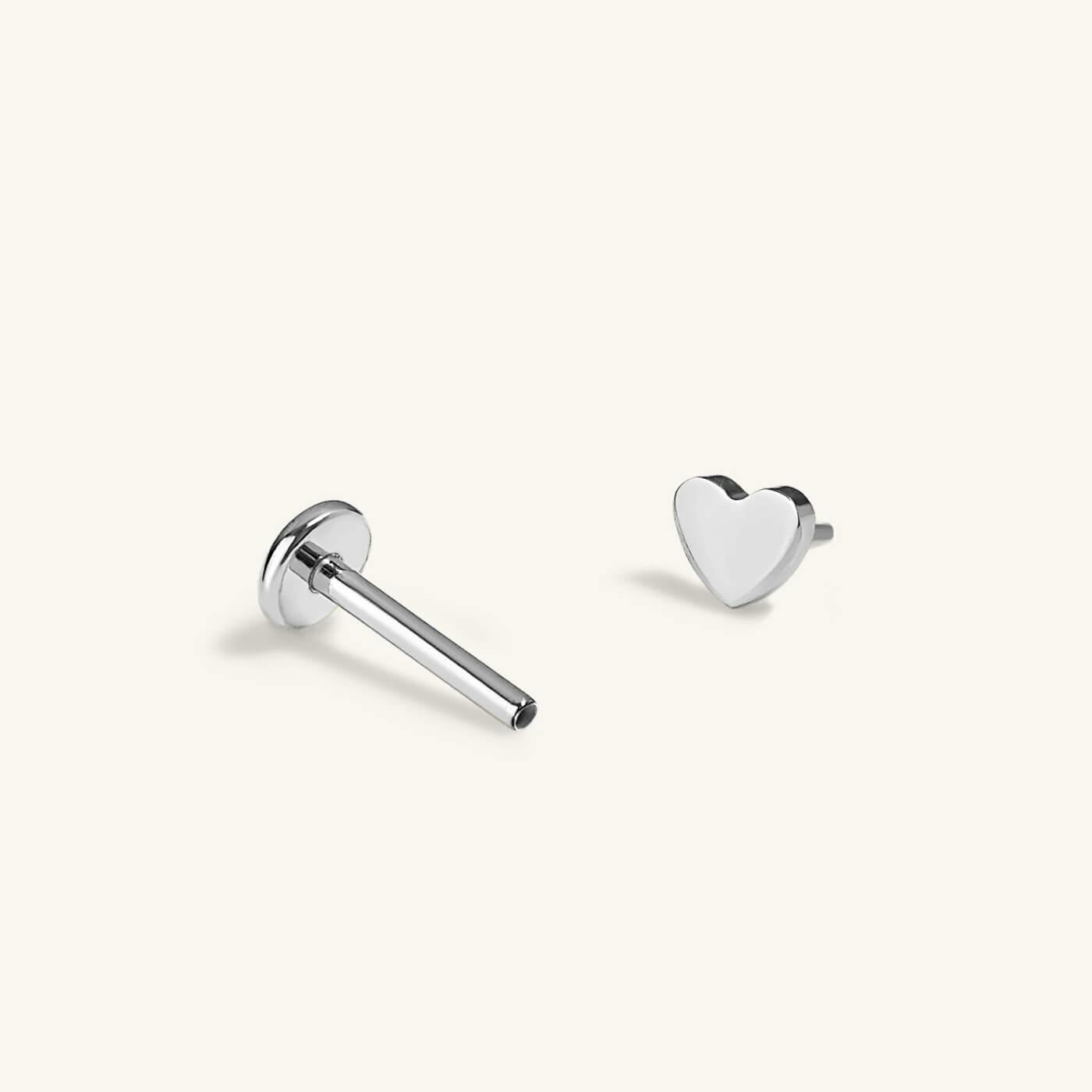 Classic Heart Nap Earrings in Titanium (Silver)