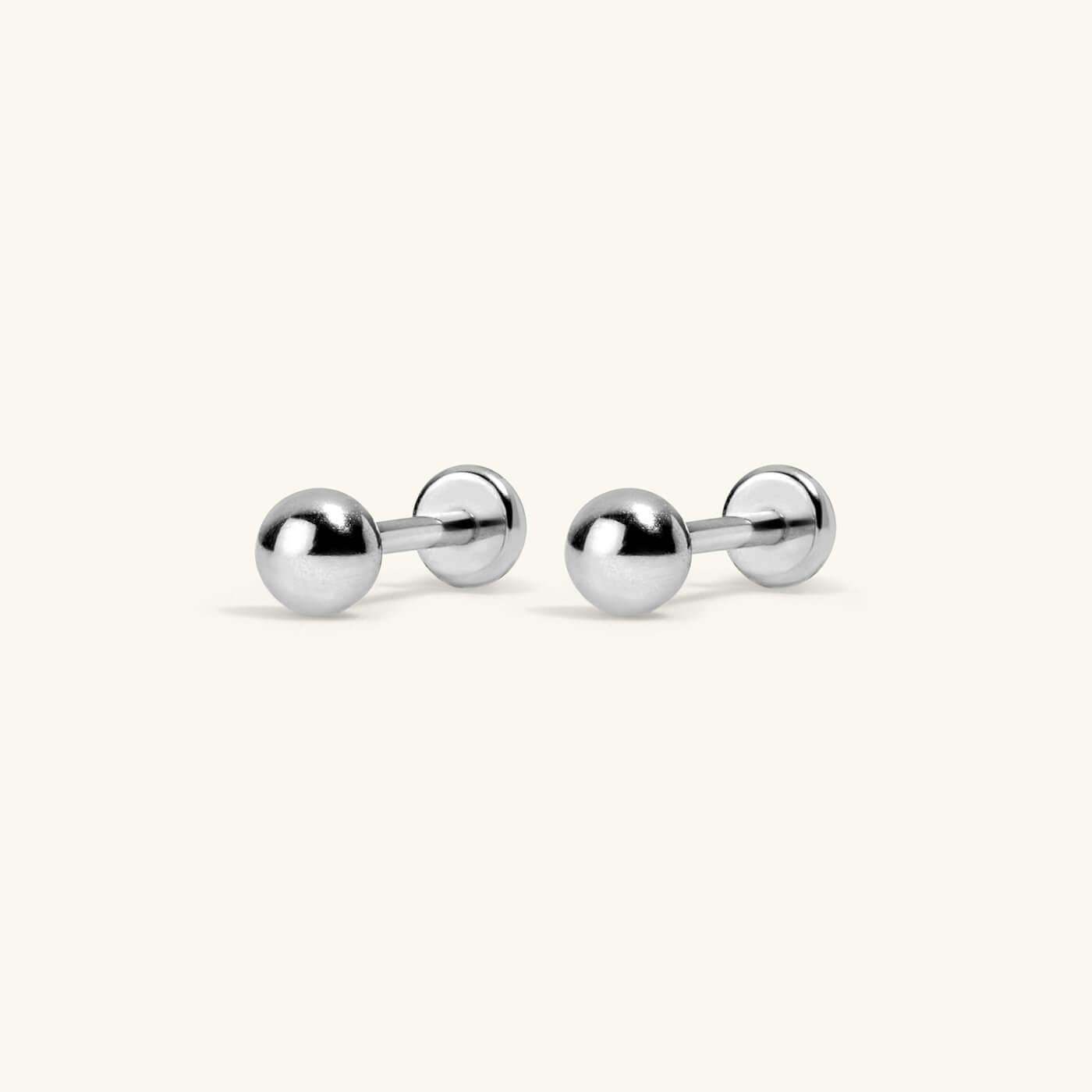 Little Sphere Nap Earrings in Titanium (Silver)