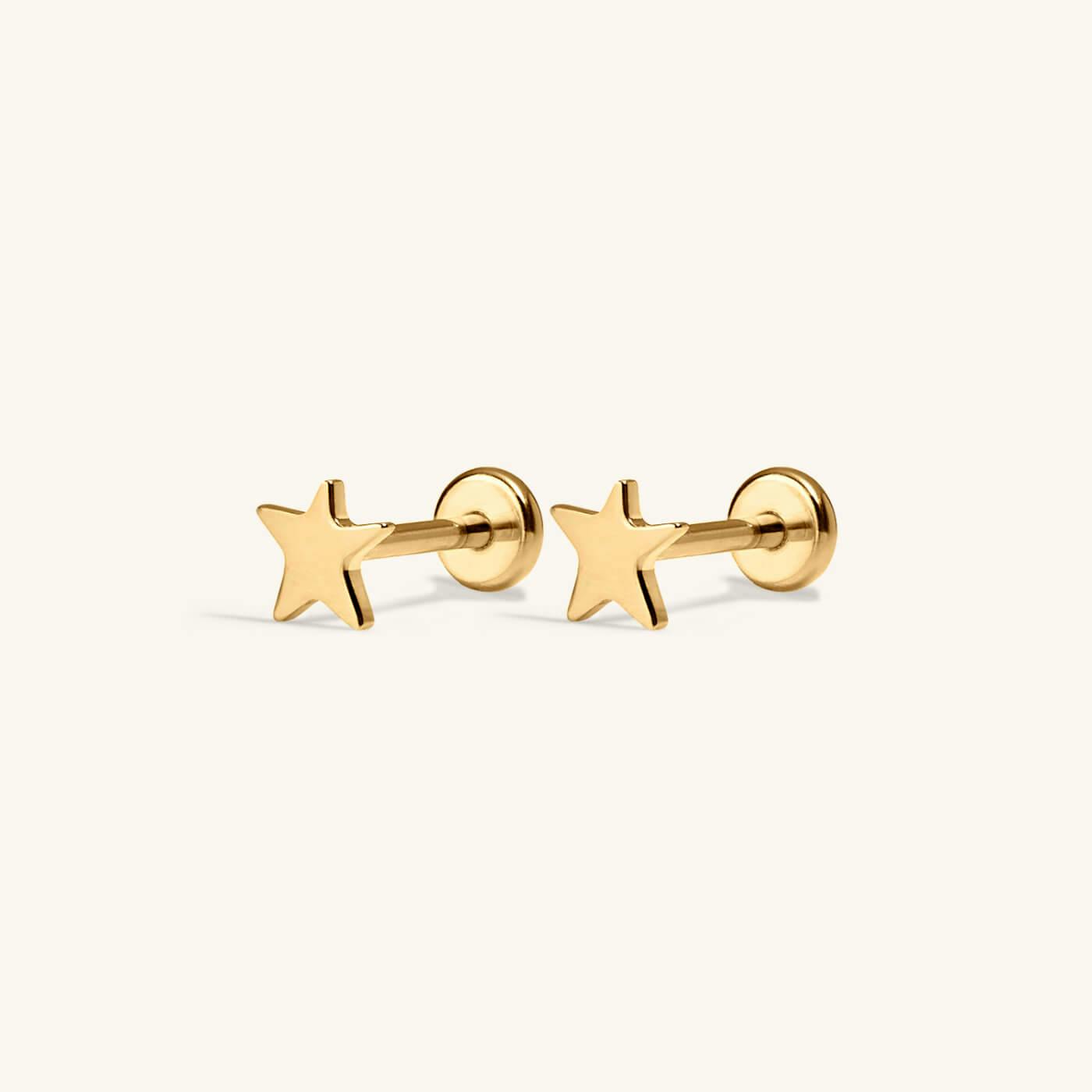 Classic Star Nap Earrings in Titanium (Gold)