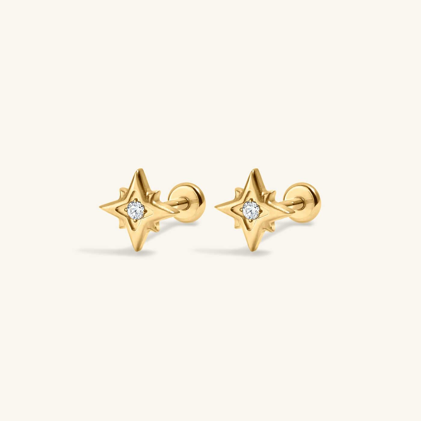 North Star Nap Earrings in Titanium (Gold)