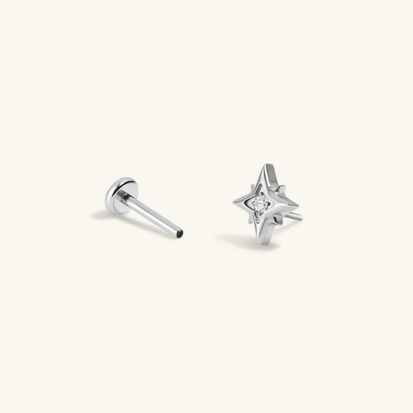 North Star Nap Earrings in Titanium (Silver)