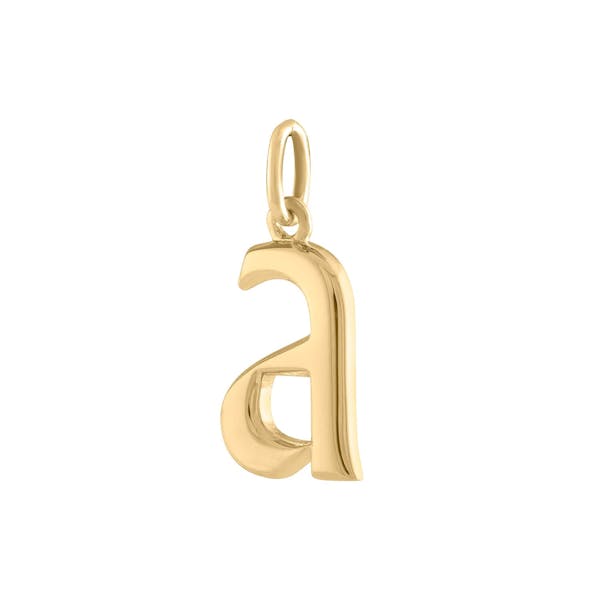 Initial Charm "A" in Gold Vermeil