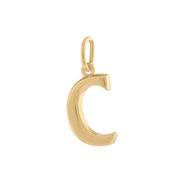 Initial Charm "C" in Gold Vermeil